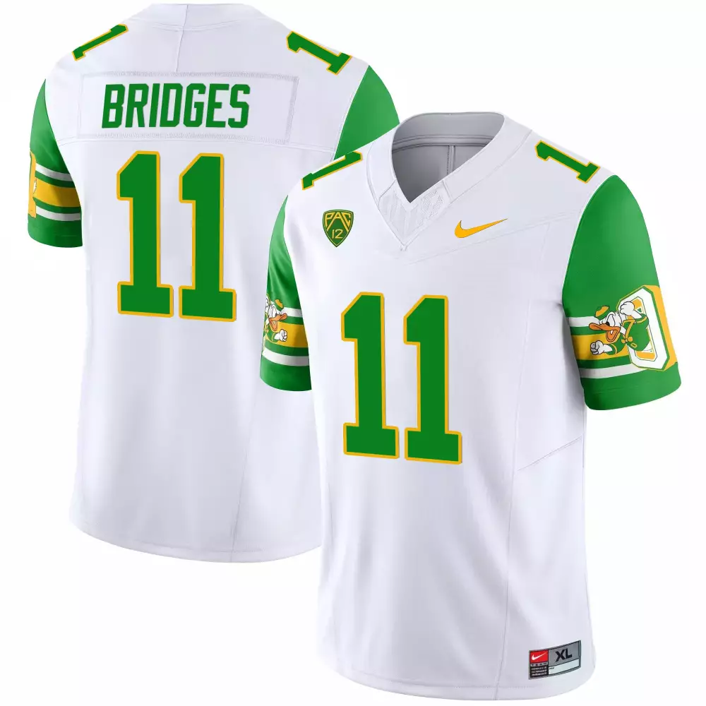 Bridges 11 Oregon Ducks 1984 Style White Stitched Jersey | Name Patch | Game Day Outfit | For Men, Women & Youth