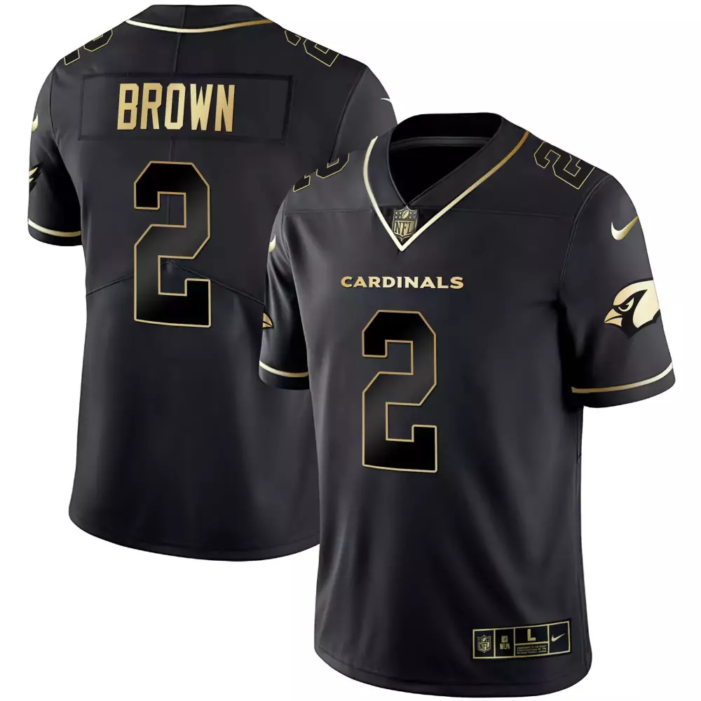 Brown 2 Arizona Cardinals 2022 Name Patch Black Stitched Jersey | Men's Style | Fan Gear for Men
