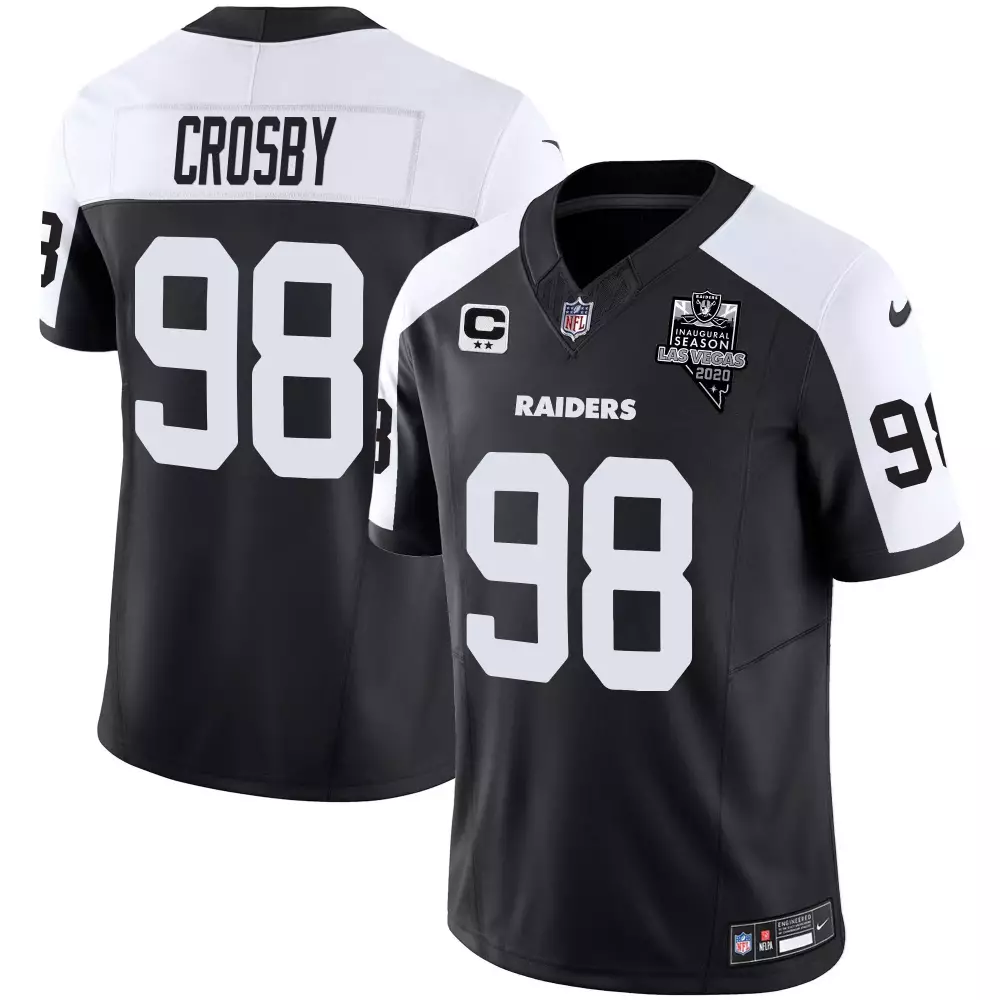 Crosby 98 Las Vegas Raiders Men's Black All Stitched Jersey with Name Patch 2020 | Stylish Fan Gear for Game Day | For Men, Women & Youth