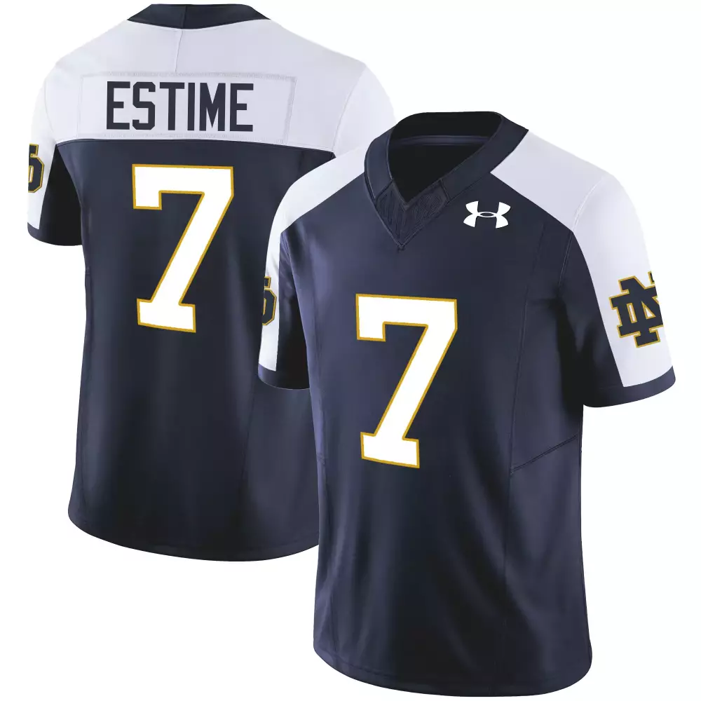 Estime 7 Men's Notre Dame Fighting Irish Navy All Stitched Jersey 2023 | Stylish Fan Gear for Men, Women & Youth