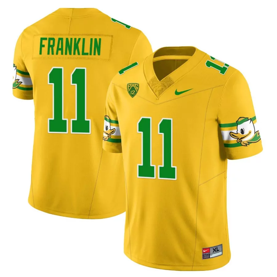 Franklin 11 Oregon Ducks 1984 Style Stitched Yellow Jersey | Name Patch | Game Day Outfit for Men, Women & Youth