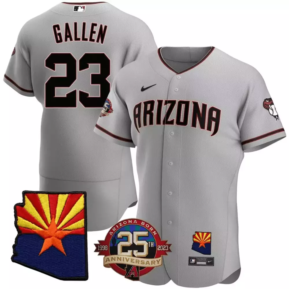 Gallen 23 Men's White Stitched Jersey | Arizona Diamondbacks 25th Anniversary Patch | For Men, Women & Youth
