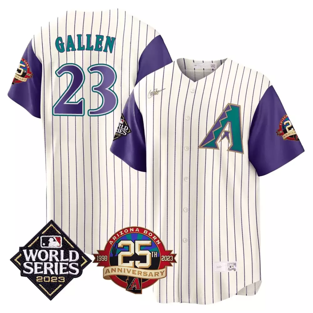 Gallen 23 Arizona Diamondbacks Men's White World Series 2023 Jersey | All Stitched with Name Patch | Fan Gear for All | For Men, Women & Youth