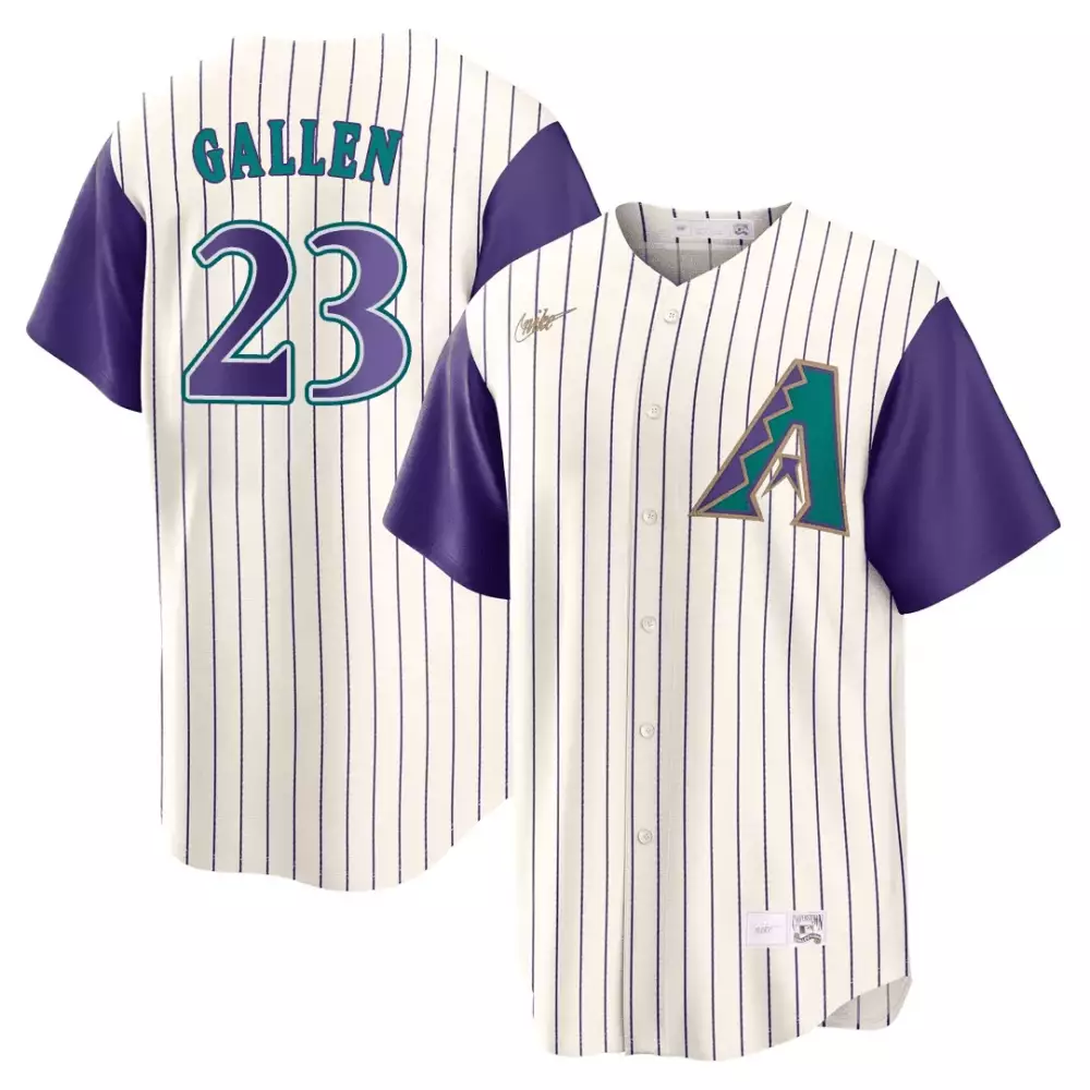 Gallen 23 Men's Arizona Diamondbacks 1998 Throwback Jersey | All Stitched in White and Purple | Fan Gear for All | For Men, Women & Youth