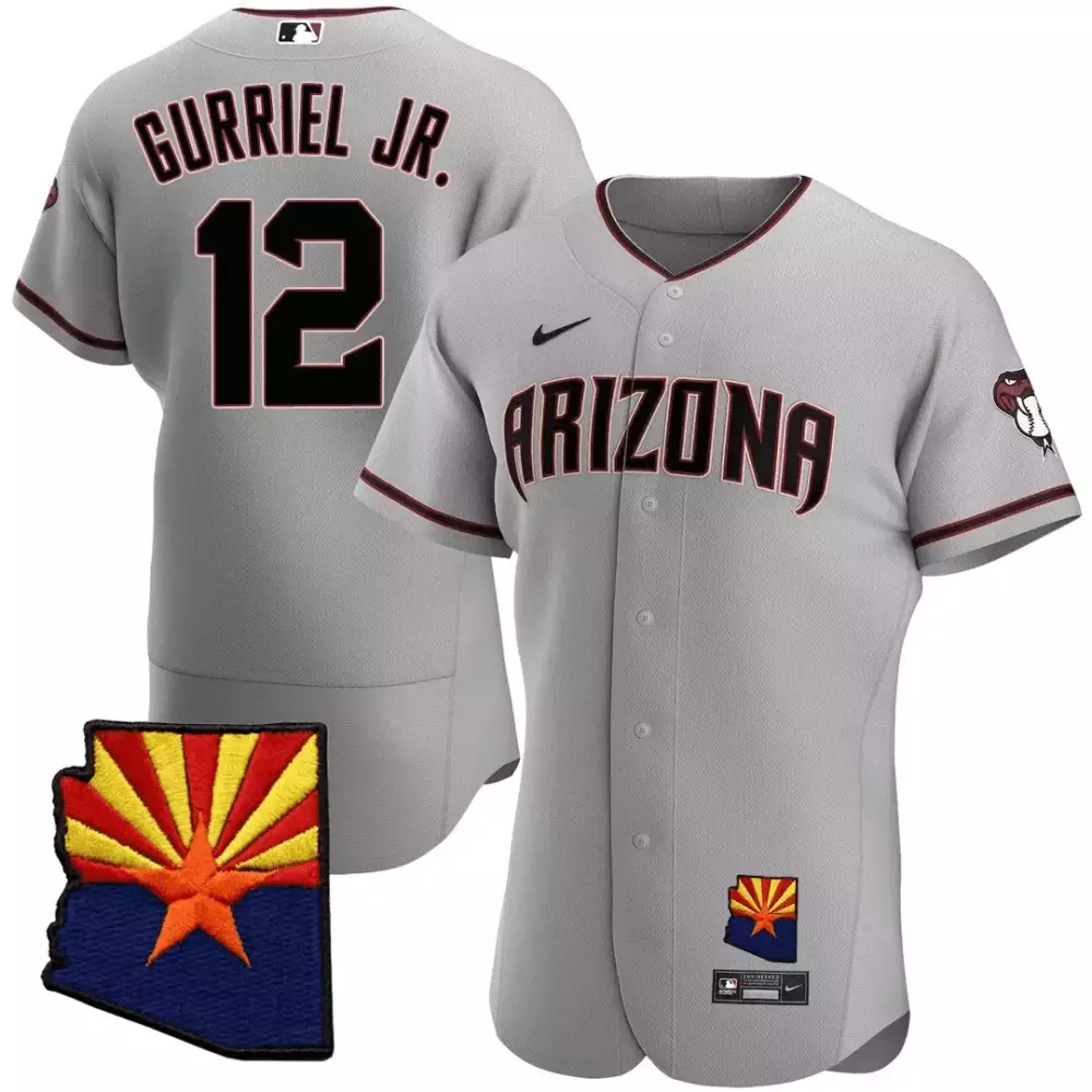 Gurriel Jr. 12 Arizona Diamondbacks Gray Jersey | Stitched Year Patch | Replica Fan Gear | For Men, Women & Youth
