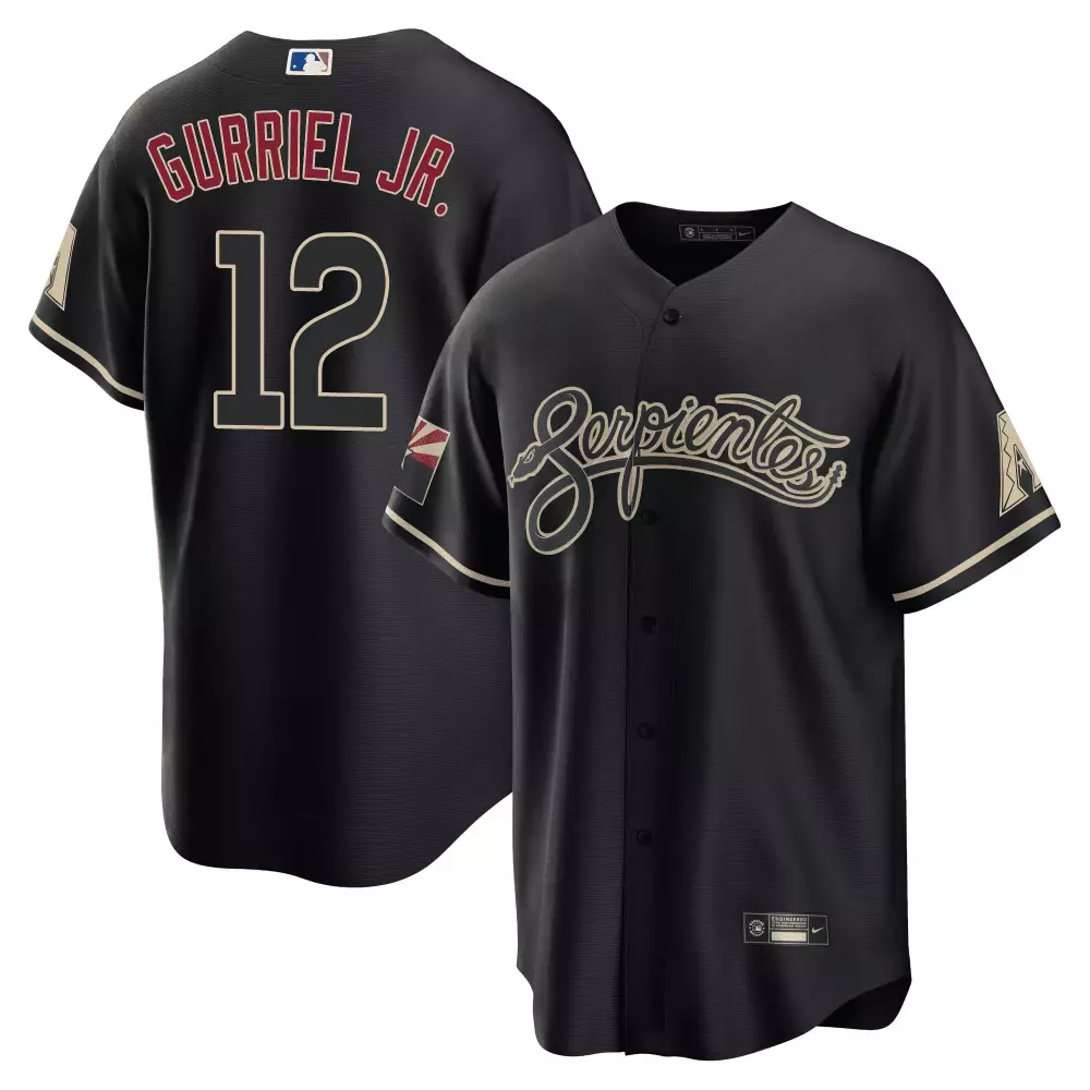 Gurriel Jr. 12 Arizona Diamondbacks Black Stitched Jersey | Name Patch 2023 | Limited Edition Fan Gear | For Men, Women & Youth