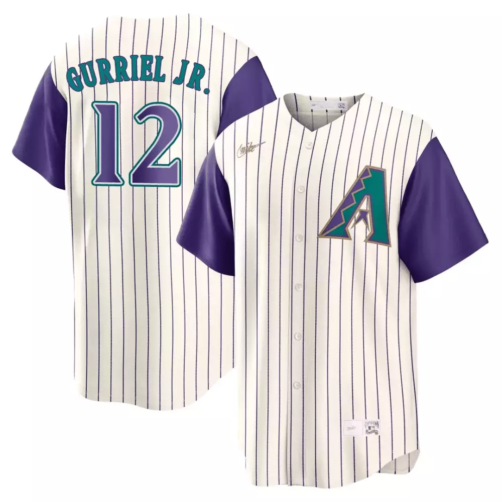 Gurriel Jr. 12 Arizona Diamondbacks White Stitched Jersey | Name Patch 2023 | Replica Fan Gear | For Men, Women & Youth