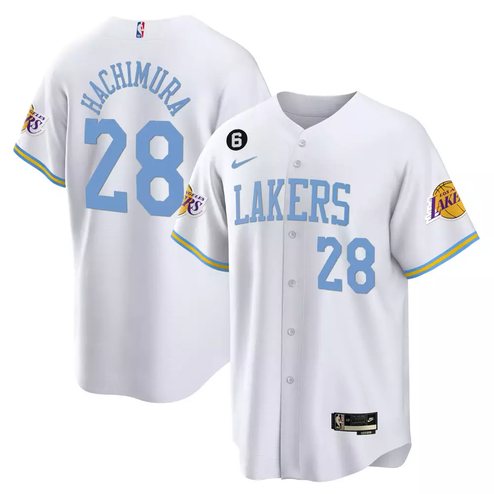 Hachimura 28 Los Angeles Lakers Men's White Stitched Jersey | Name Patch Style 2023 | For Men, Women & Youth