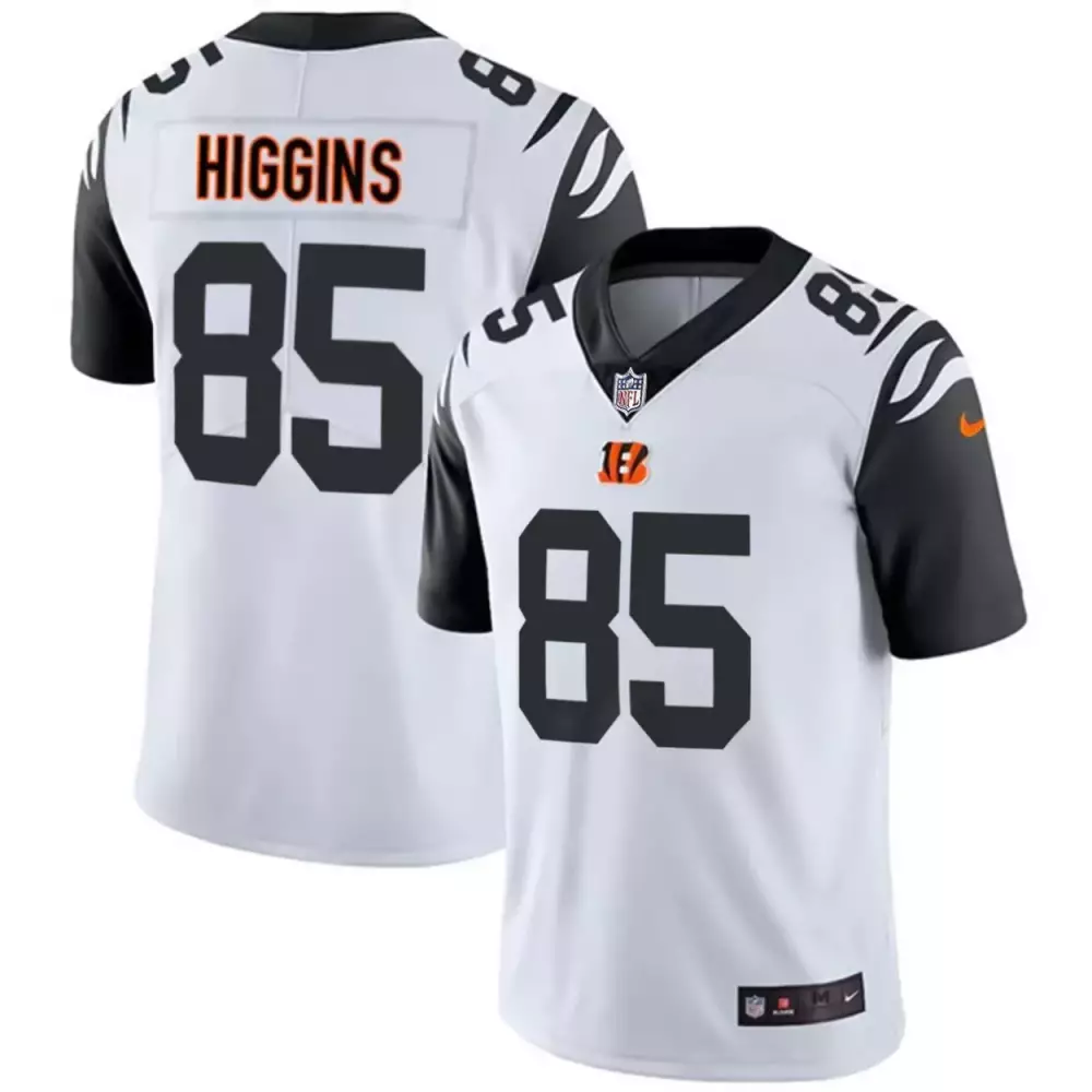 Higgins 85 Cincinnati Bengals 2023 Men's Stitched Jersey | White | Name Patch Fan Gear for Men, Women & Youth