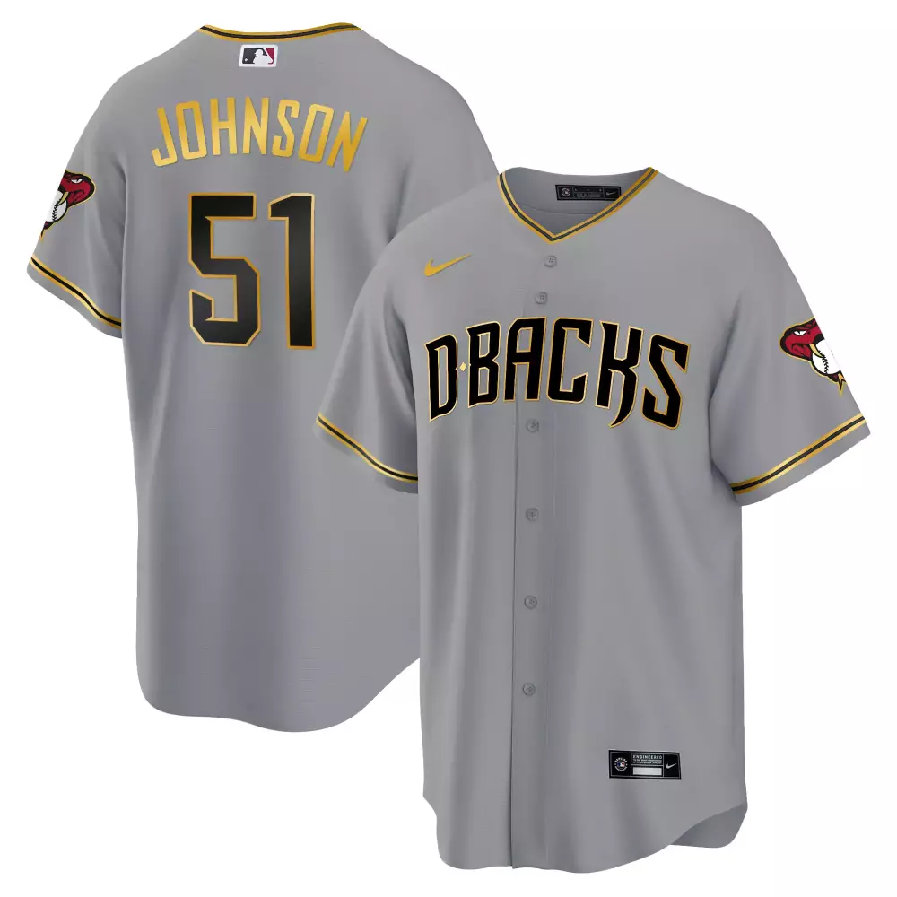 Johnson 51 Men's Arizona Diamondbacks Black All Stitched Jersey | Name Patch 2023 | Fan Gear for Men, Women & Youth