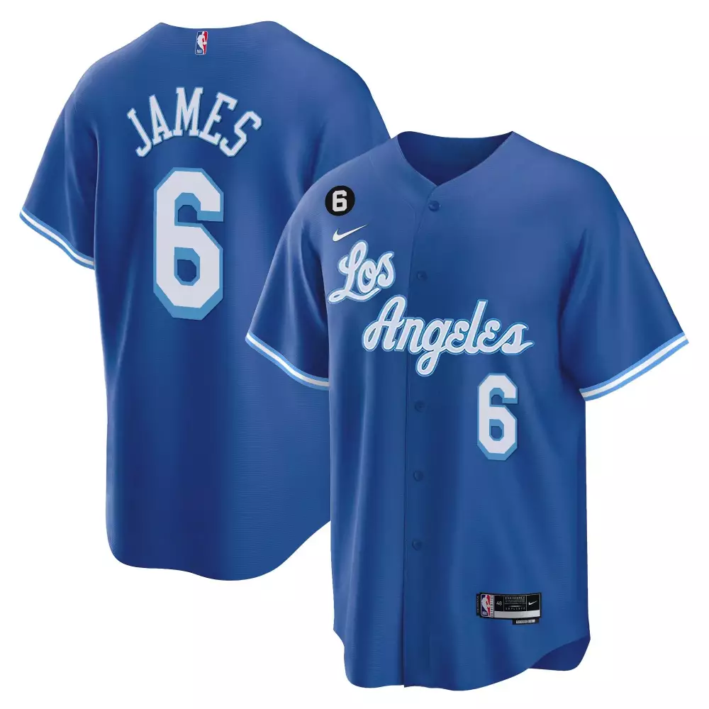 LeBron James 6 Los Angeles Lakers 2023 Men's Blue Stitched Jersey | Name Patch Style | Limited Edition Fan Gear | For Men, Women & Youth