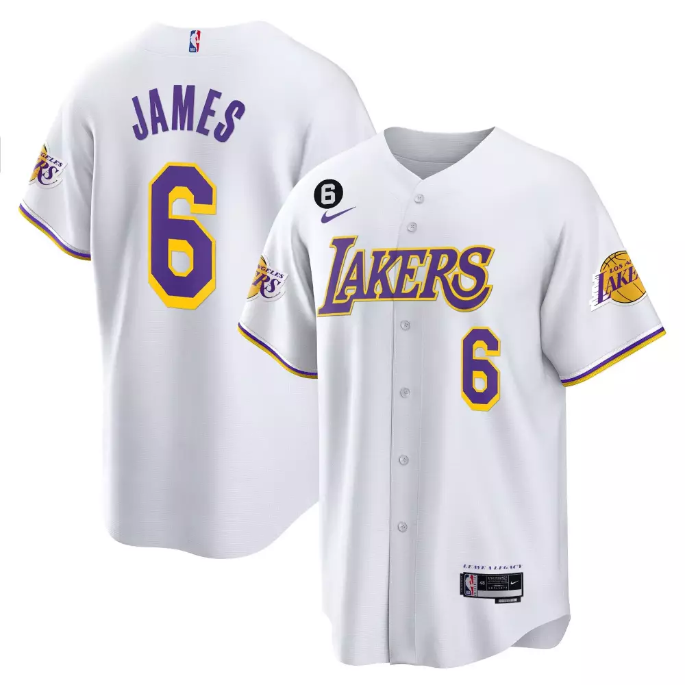 LeBron James 6 Los Angeles Lakers 2023 White Stitched Jersey | Men's Name Patch Style | Limited Edition Fan Gear | For Men, Women & Youth
