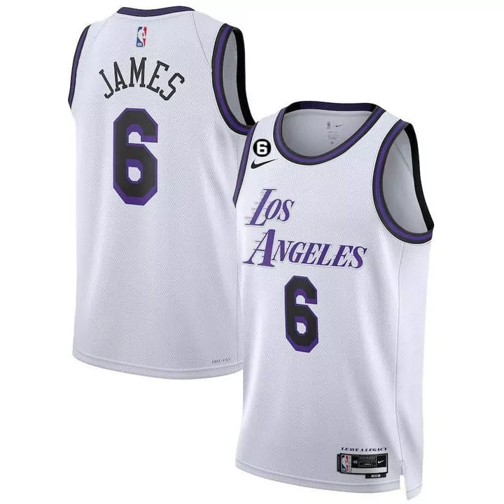 LeBron James 6 Los Angeles Lakers White Stitched Jersey | 2023 Name Patch | Classic Fan Gear | For Men, Women & Youth
