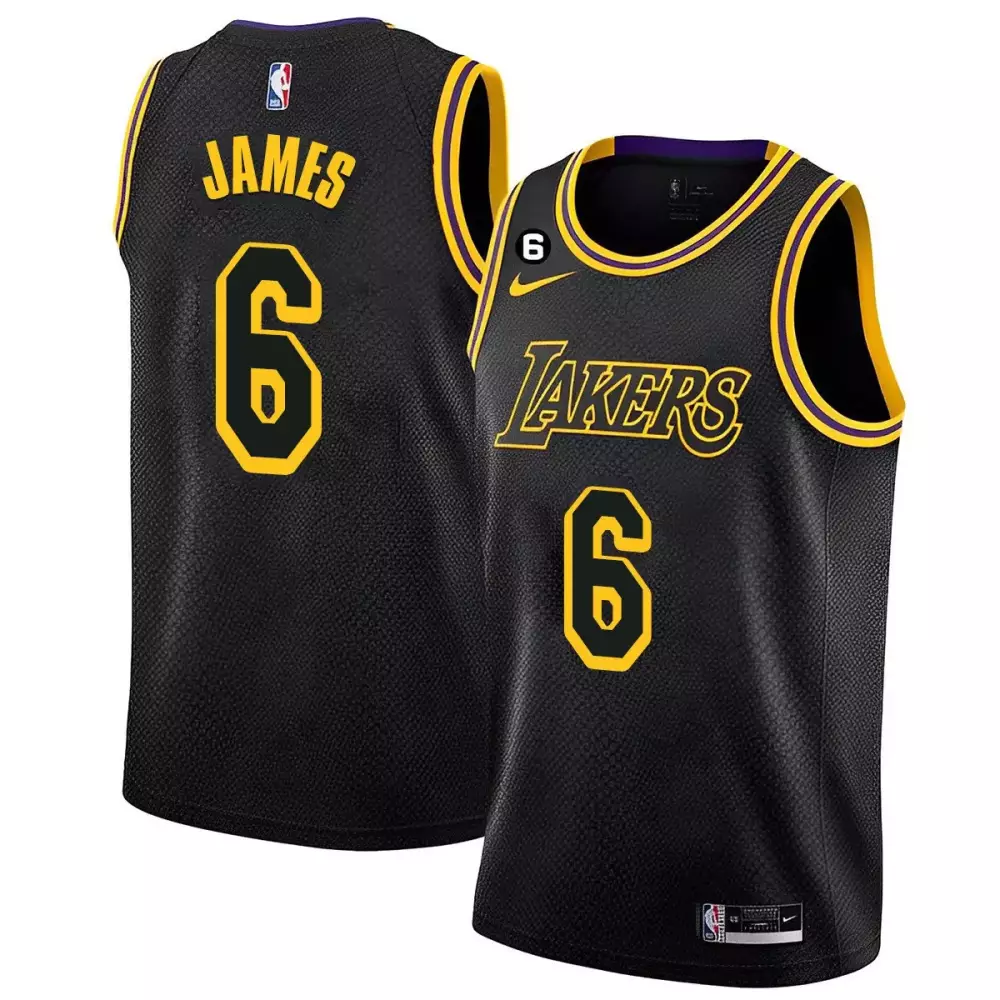 LeBron James 6 Los Angeles Lakers Black Stitched Jersey 2023 | Men's All Stitched | Game Day Outfit | For Men, Women & Youth