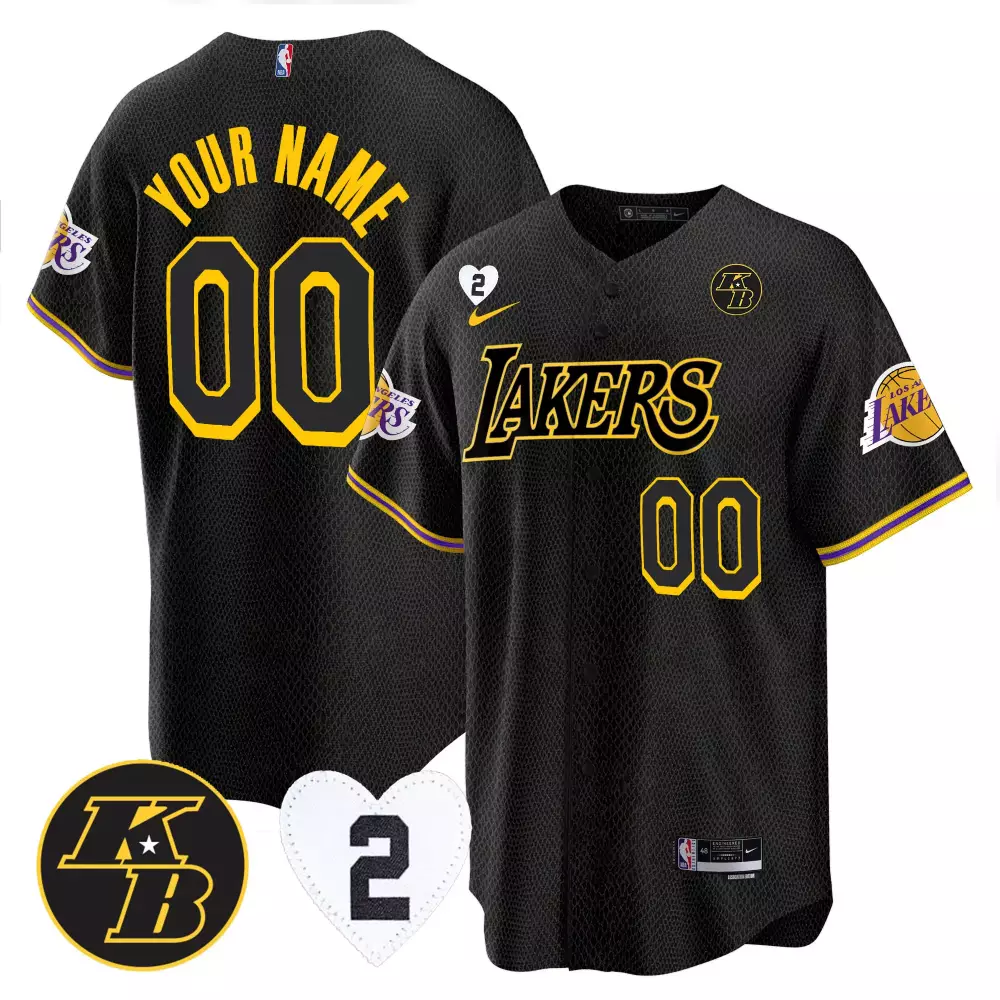 Los Angeles Lakers Black Jersey | All Stitched Custom Name Patch 2023 | For Men, Women & Youth