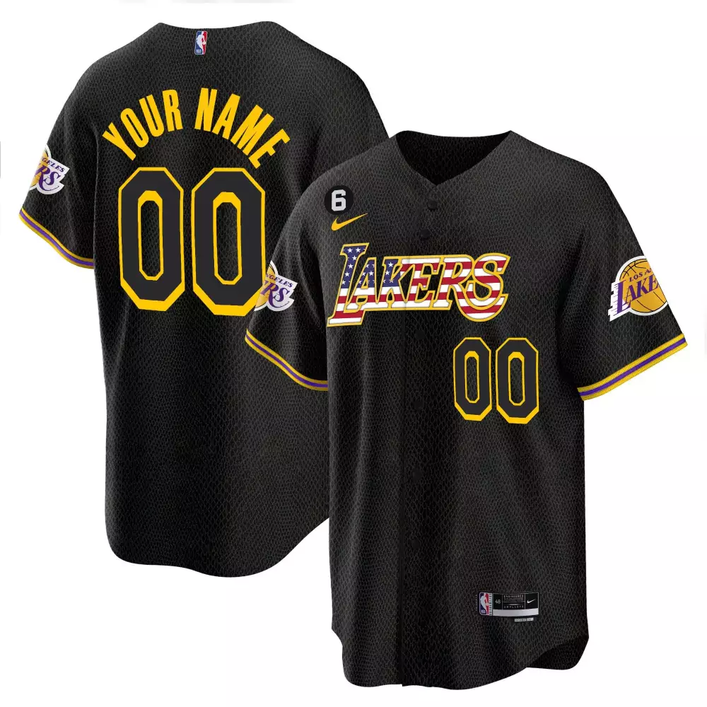 Personalized Black Stitched Los Angeles Lakers Jersey | Your Name 00 | 2023 Men's Style | Fan Gear | For Men, Women & Youth