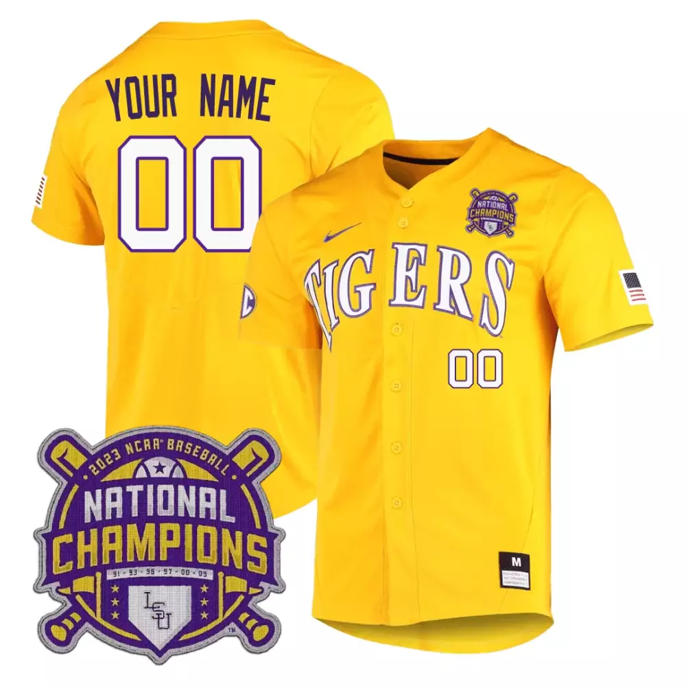 LSU Tigers 2023 National Champions Custom Stitched Jersey | White Name Patch for Men | For Men, Women & Youth