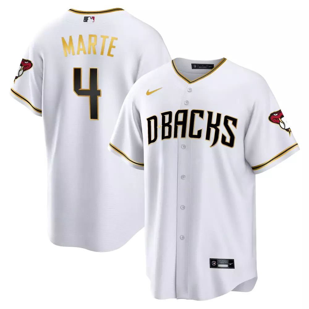 Marte 4 Arizona Diamondbacks 2023 Stitched Jersey | White Name Patch Replica | Perfect Gift for Fans | For Men, Women & Youth
