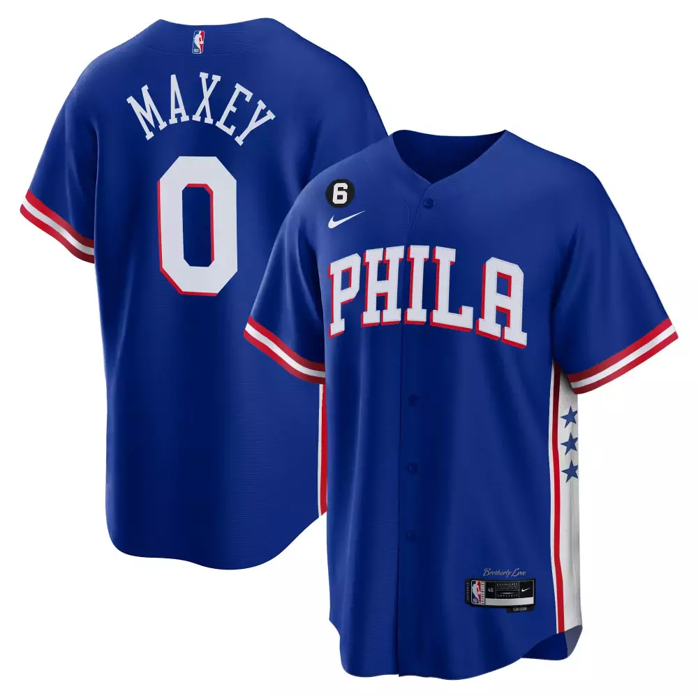 Maxey 0 Philadelphia 76ers Men's Blue All Stitched Jersey | 2023 Name Patch | Classic Style | Fan Gear for Men
