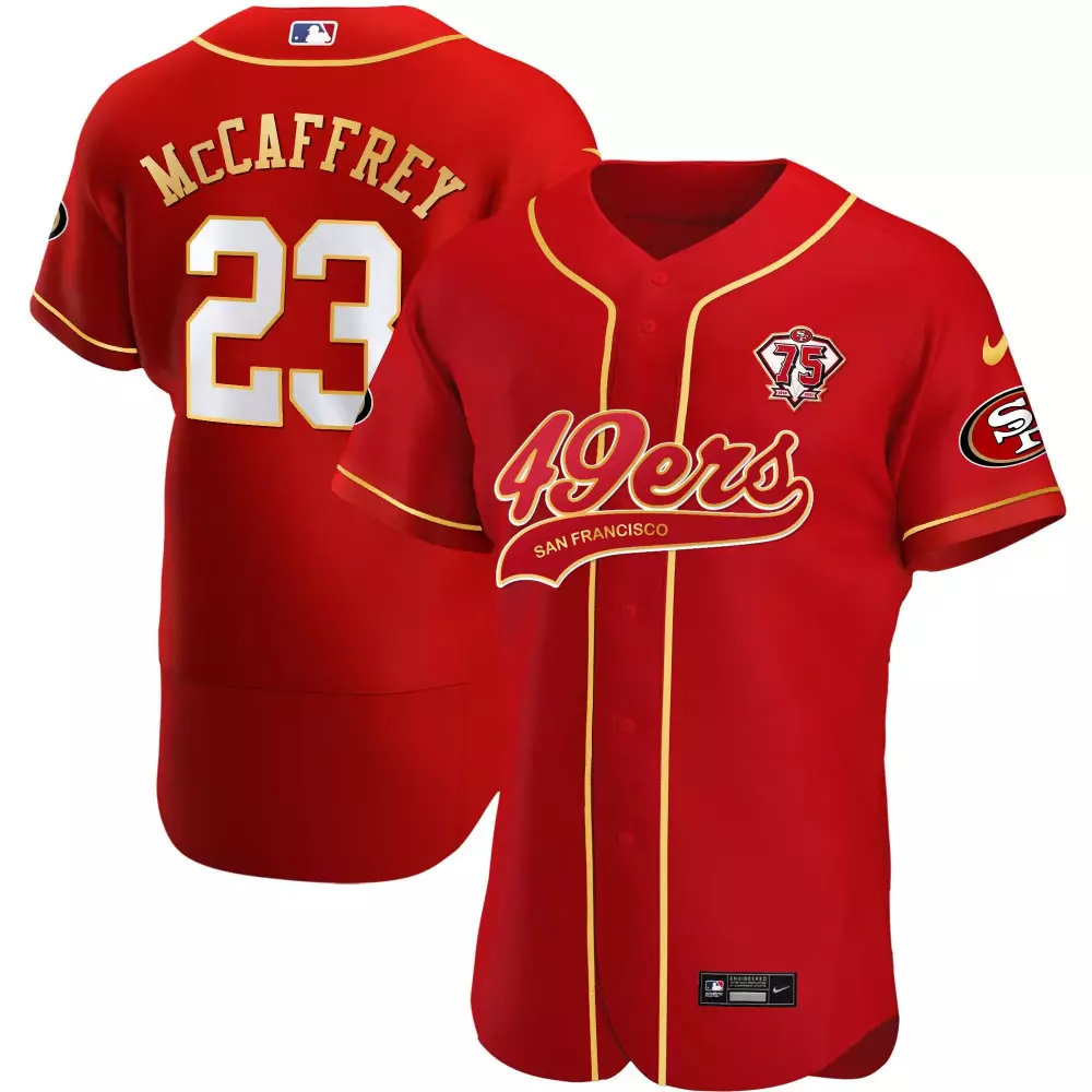 McCaffrey 23 San Francisco 49ers 2023 White Stitched Jersey | 75th Anniversary Name Patch | Limited Edition Fan Gear