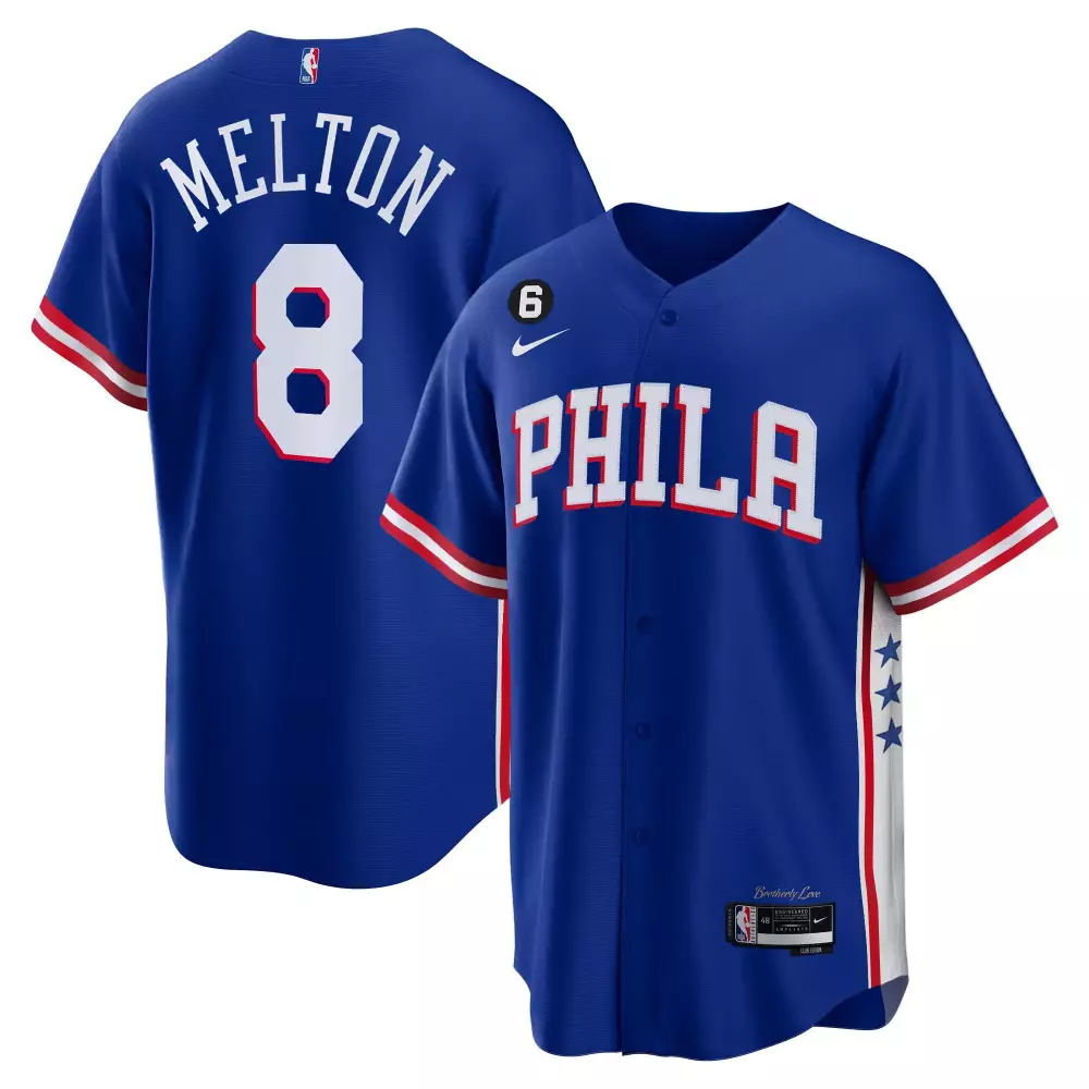 Melton 8 Philadelphia 76ers Men's Blue Stitched Jersey | 2023 Name Patch | Classic Style | Fan Gear for Men