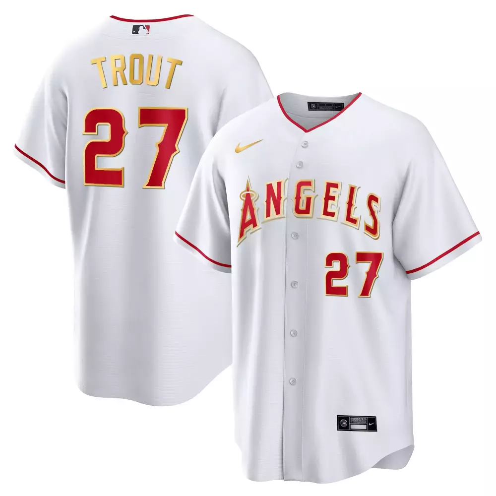Mike Trout 27 Los Angeles Angels 2023 White Stitched Jersey | Name Patch for Men | Limited Edition Fan Gear | For Men, Women & Youth