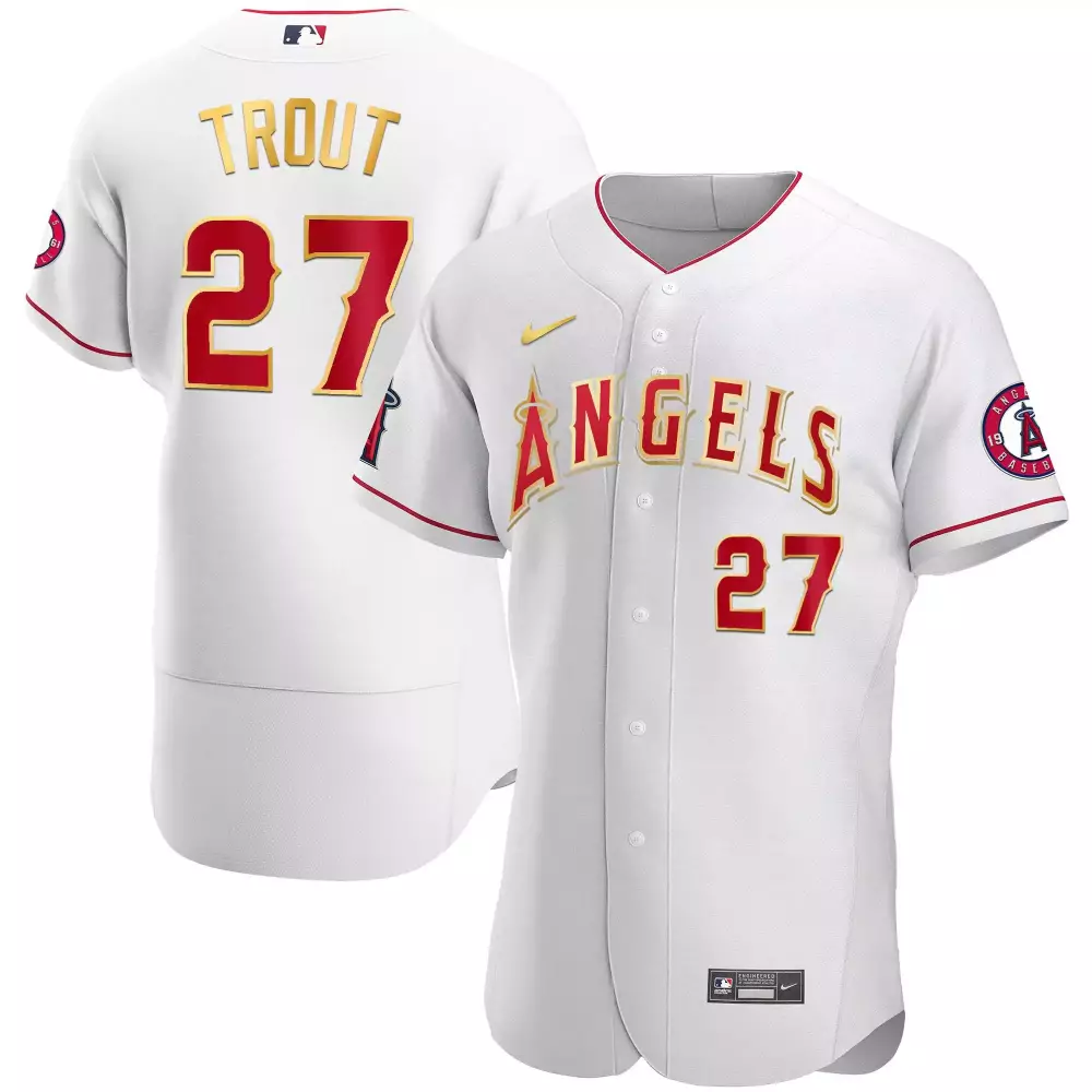 Mike Trout 27 Los Angeles Angels 2023 White All Stitched Jersey | Name Patch for Men | Limited Edition Fan Gear | For Men, Women & Youth
