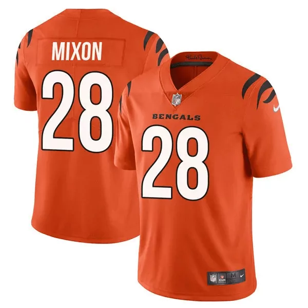 Mixon 28 Cincinnati Bengals 2023 Orange Stitched Jersey | Men’s Name Patch | For Men, Women & You