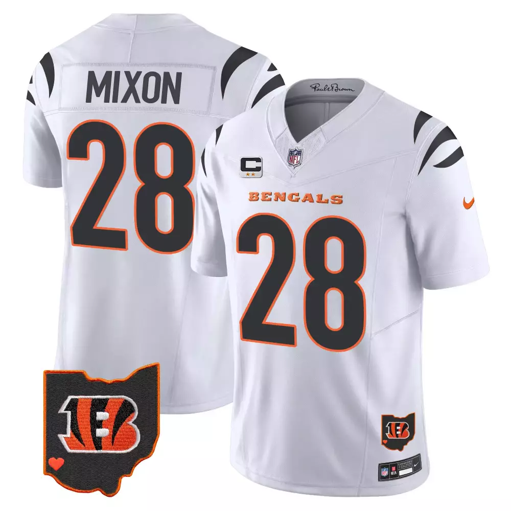 Mixon 28 Cincinnati Bengals 2023 White Stitched Jersey | Men’s Style | For Men, Women & You