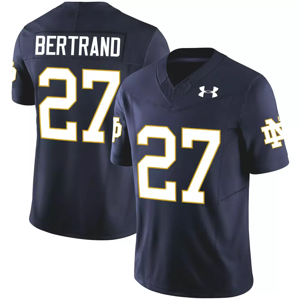 Bertrand Notre Dame Fighting Irish 2023 Stitched Jersey | Navy Name Patch | Replica Fan Gear for Men, Women & Youth