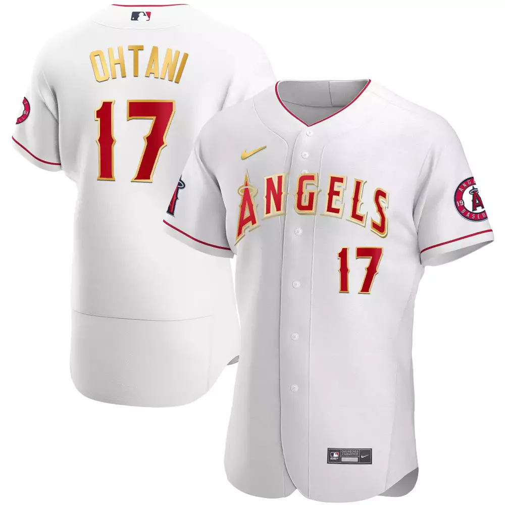 Ohtani 17 Los Angeles Angels Men's White All Stitched Jersey | Name Patch 2023 | Fan Gear for Men, Women & Youth
