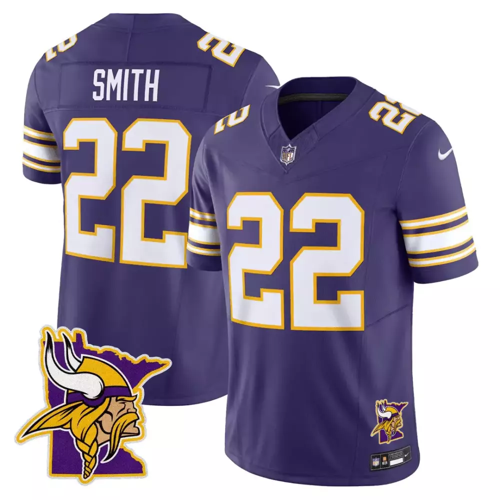 Smith 22 Minnesota Vikings 2023 Women'S Stitched Vapor Jersey | Black Kings Of The North Edition | Limited Edition Fan Gear | For Women & Youth