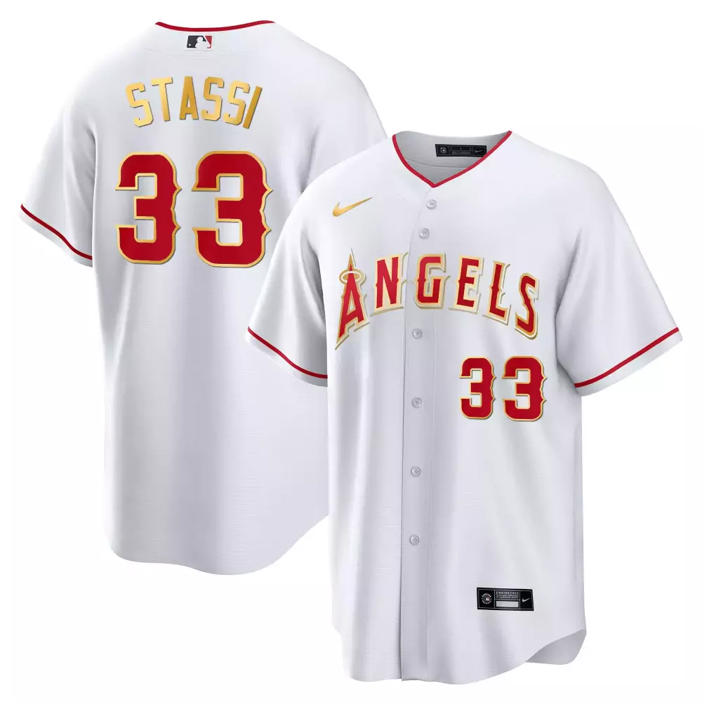 Stassi 33 Men's White Stitched Jersey | Los Angeles Angels Name Patch | 2023 Edition | For Men, Women & Youth
