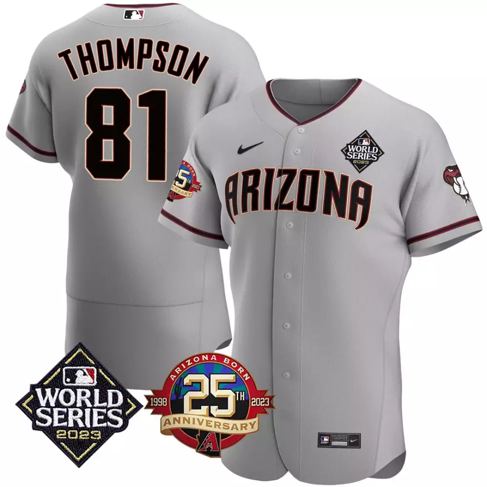 Thompson 81 Arizona Diamondbacks 2023 World Series Jersey | Stitched Name Patch | For Men, Women & Youth