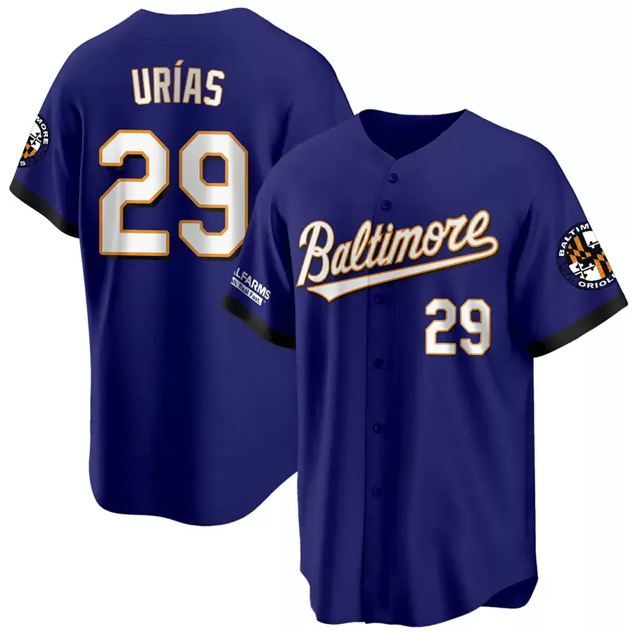 Urias 29 Baltimore Orioles Men's Purple Pride Jersey | Name Patch 2023 Stitched Limited Edition | Fan Gear for Men, Women & Youth