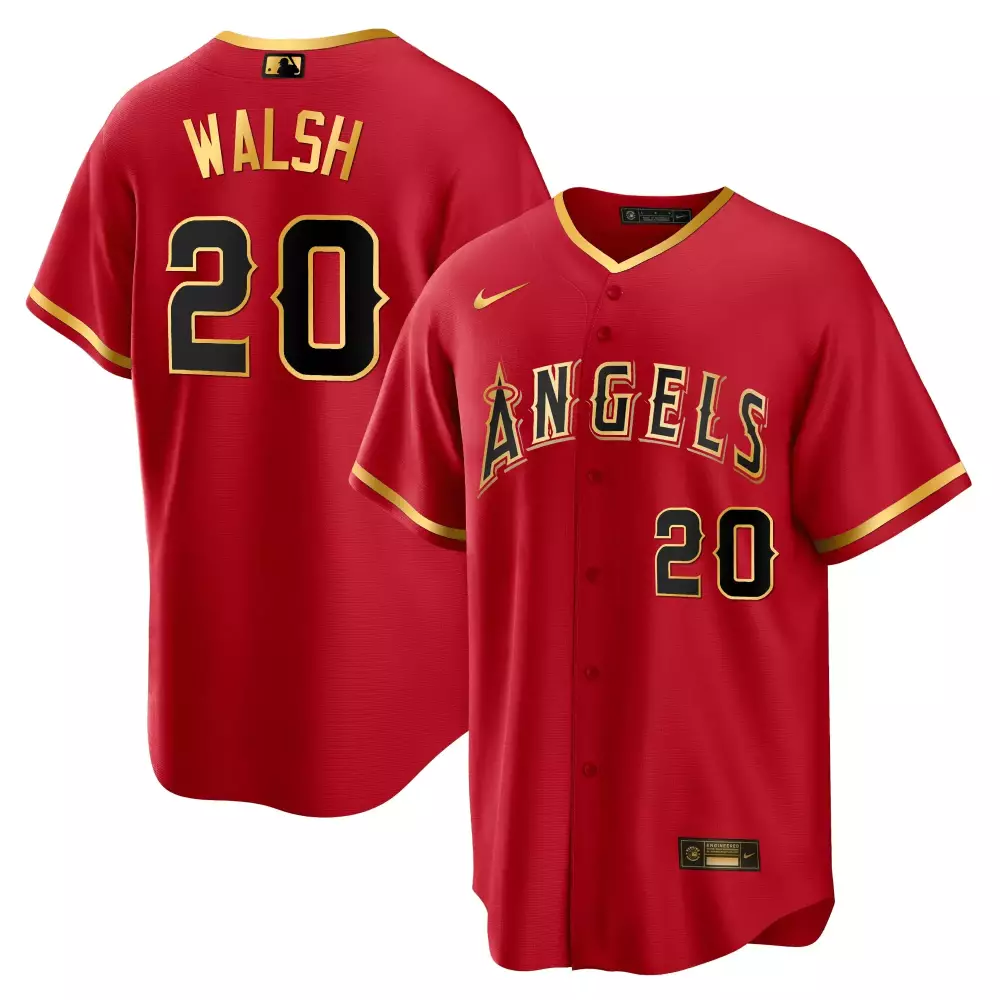 Walsh 20 Los Angeles Angels 2023 Red Stitched Jersey | Men's Name Patch Fan Gear | For Men, Women & Youth