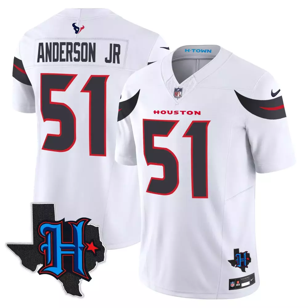 Anderson Jr. 51 Houston Texans White Stitched Jersey | 2023 AFC South Champions | Limited Edition Fan Gear for Men, Women & Youth