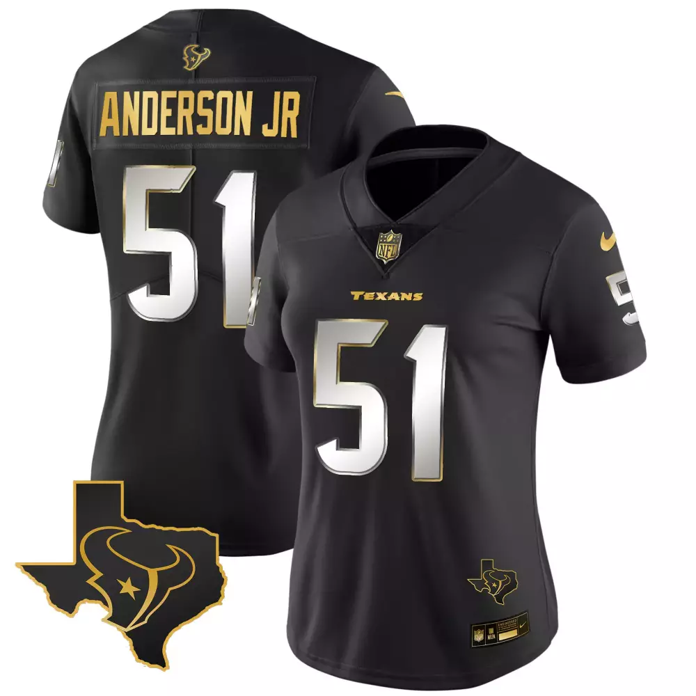 Anderson Jr. 51 Houston Texans Black All Stitched Vapor Jersey | Limited Edition for Women | Fan Gear | For Women