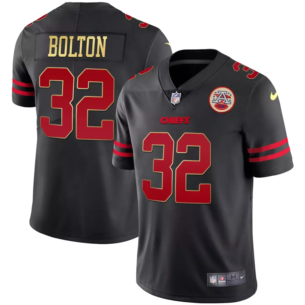 Bolton 32 Kansas City Chiefs 2023 Black All Stitched Vapor Jersey | Limited Edition Fan Gear | For Men, Women & Youth
