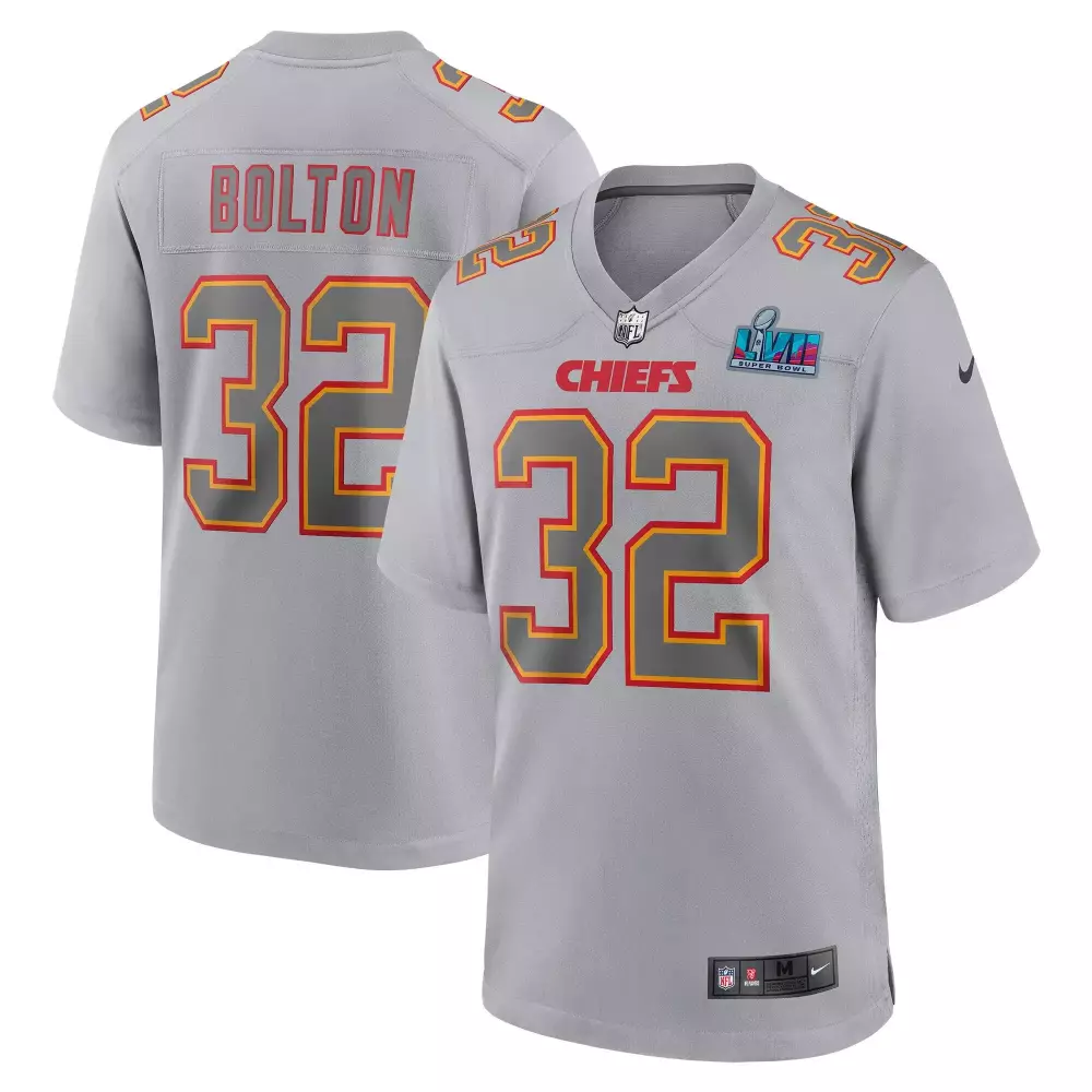Bolton 32 Kansas City Chiefs 2023 Gray All Stitched Vapor Jersey | Super Bowl Edition | Limited Edition Fan Gear | For Men, Women & Youth