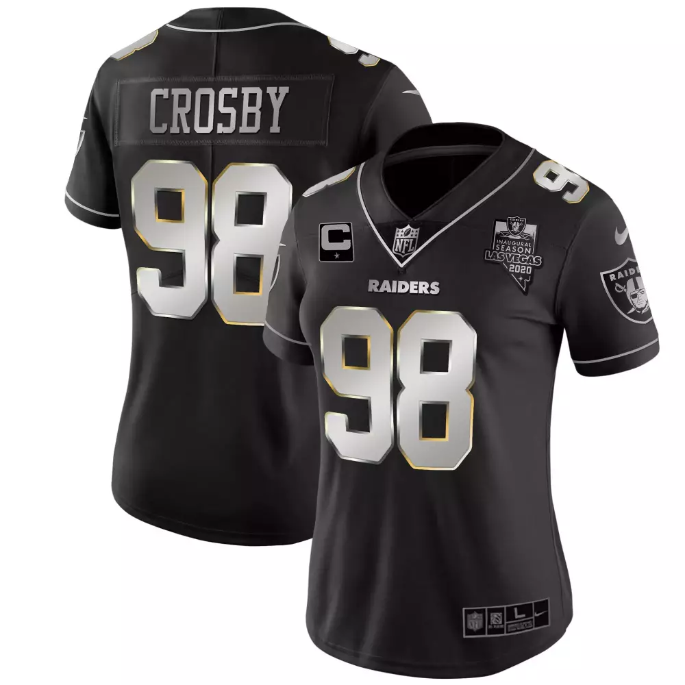 Crosby 98 Las Vegas Raiders Women's Black All Stitched Vapor Jersey 2020 | Stylish Fan Gear for Game Day | For Men, Women & Youth