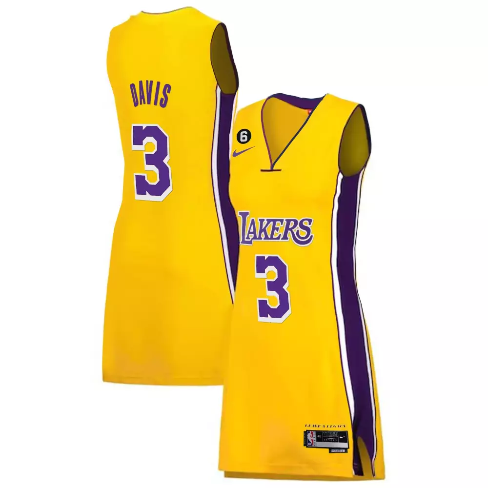 Davis 3 Los Angeles Lakers Gold Vapor Jersey | All Stitched Style for Women | 2023 Limited Edition Fan Gear | For Men, Women & Youth