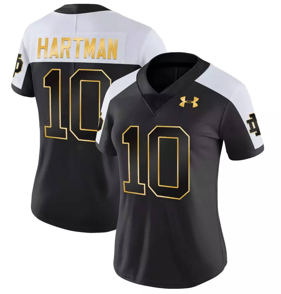 Hartman 10 Notre Dame Fighting Irish White Stitched Jersey 2023 | Name Patch Included | Fan Gear for Men, Women & Youth