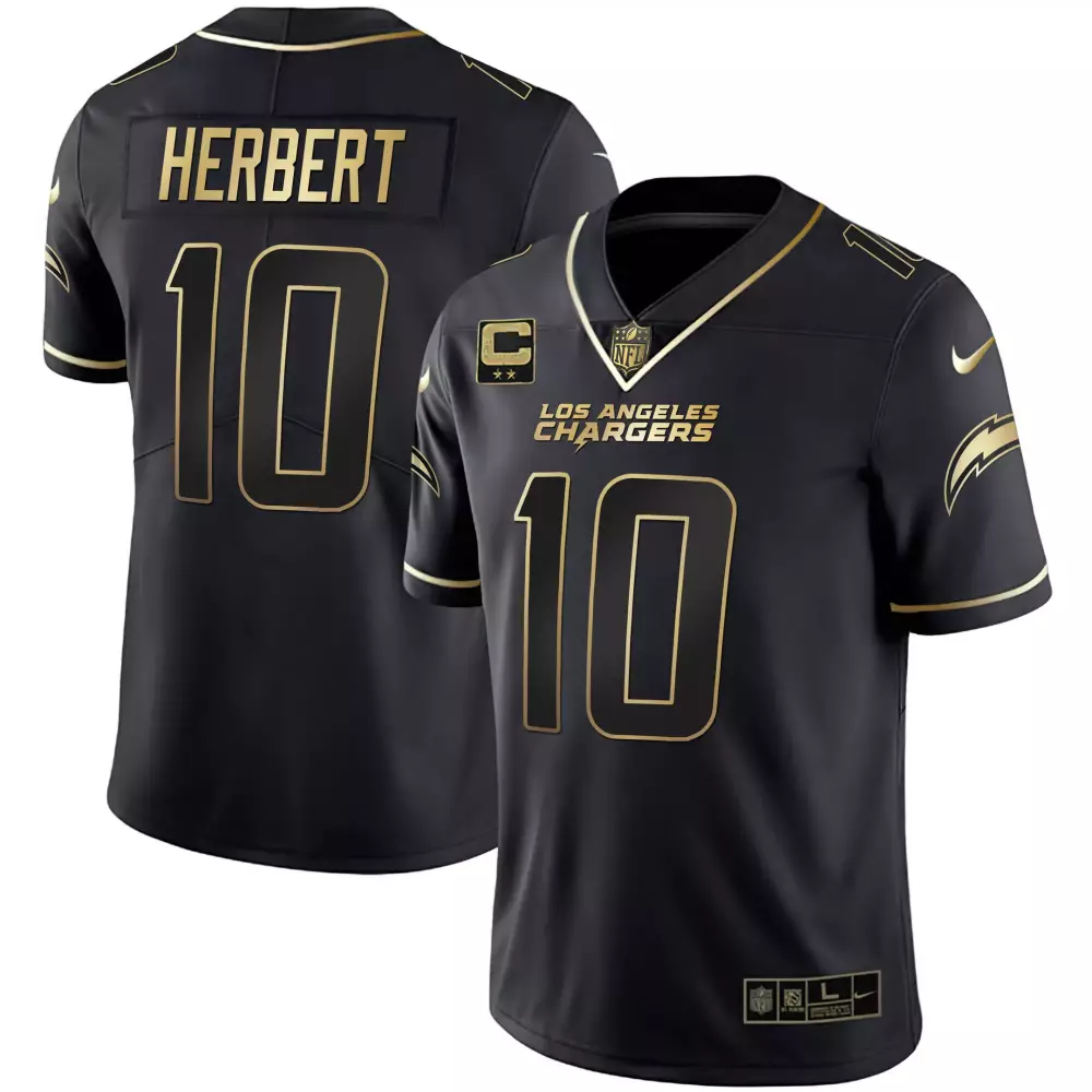 Herbert 10 Los Angeles Chargers Black Jersey | Women's All Stitched Vapor 2023 | Fan Gear for All | For Women, Men & Youth