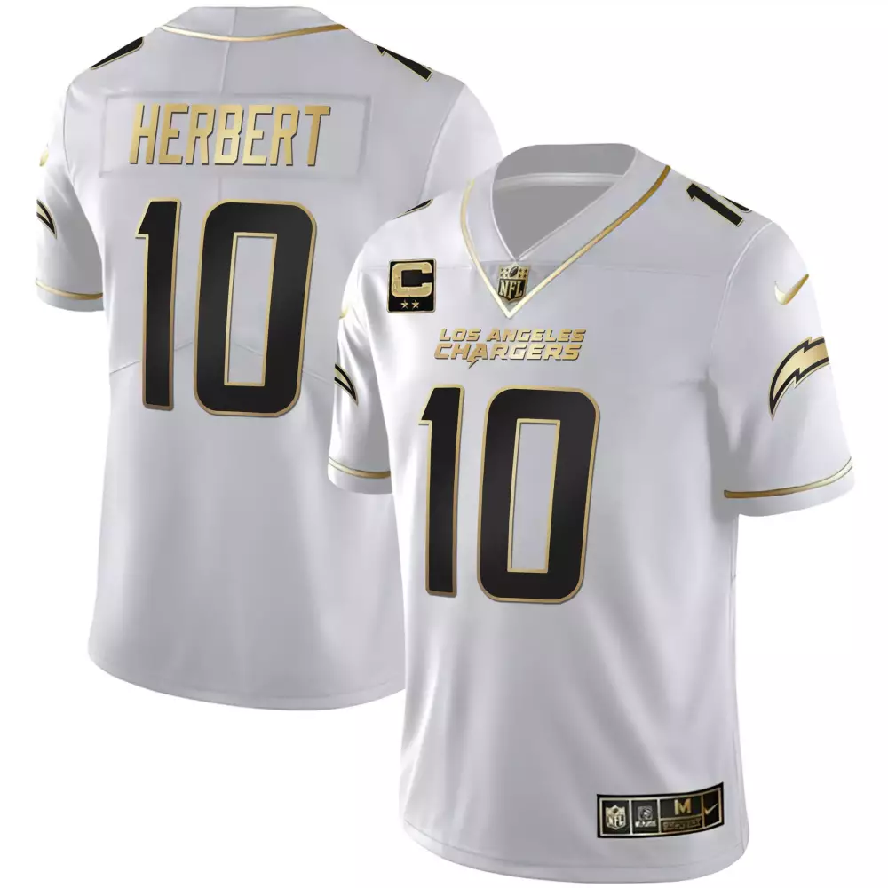 Herbert 10 Los Angeles Chargers White Jersey | All Stitched Vapor 2023 | Women's Fan Gear | For Women, Men & Youth