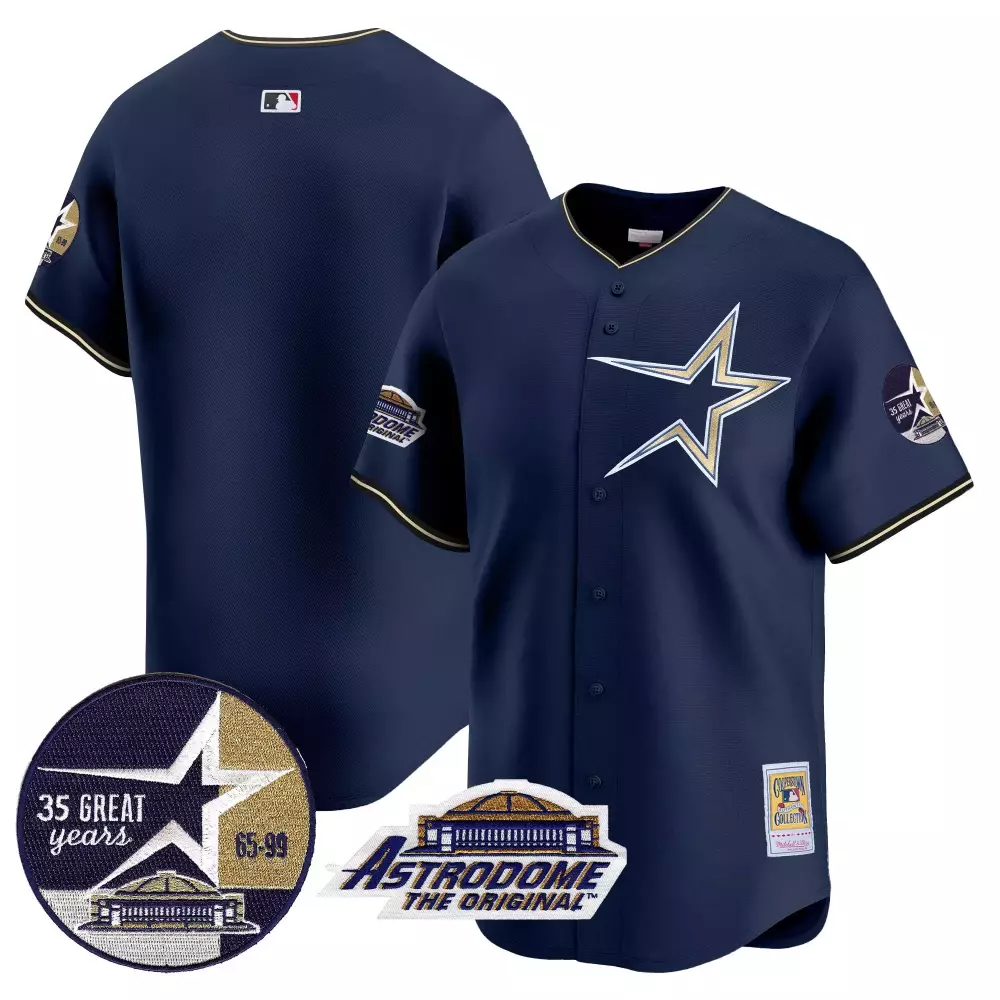 1999 Throwback Houston Astros Navy Stitched Jersey | Name Patch Style | Men's Fan Gear | For Men, Women & Youth