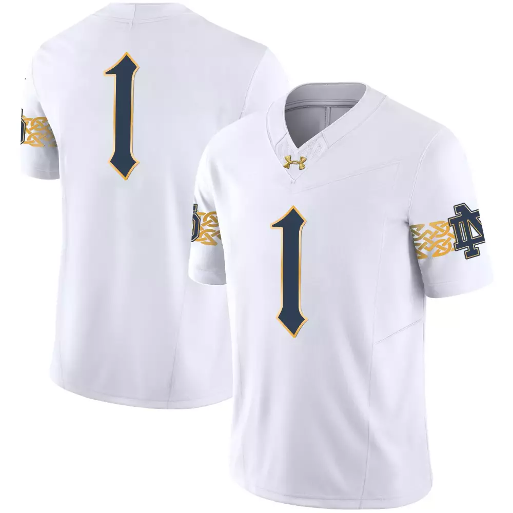 Jack Kiser 1 Notre Dame Fighting Irish 2024 White Vapor Limited Jersey | All Stitched Fan Gear | For Men, Women & Youth