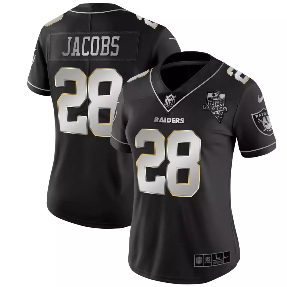 Jacobs 28 Las Vegas Raiders 2020 Black Vapor Jersey | Limited Edition Stitched Fan Gear | For Men, Women & Youth