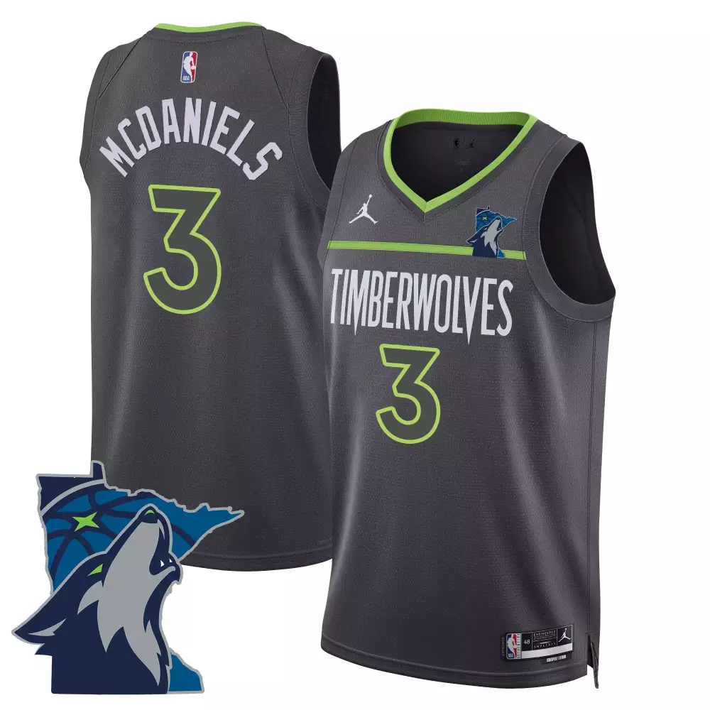 Jaden McDaniels 3 Minnesota Timberwolves 2023 Swingman Jersey | All Stitched Gray | For Men, Women & Youth