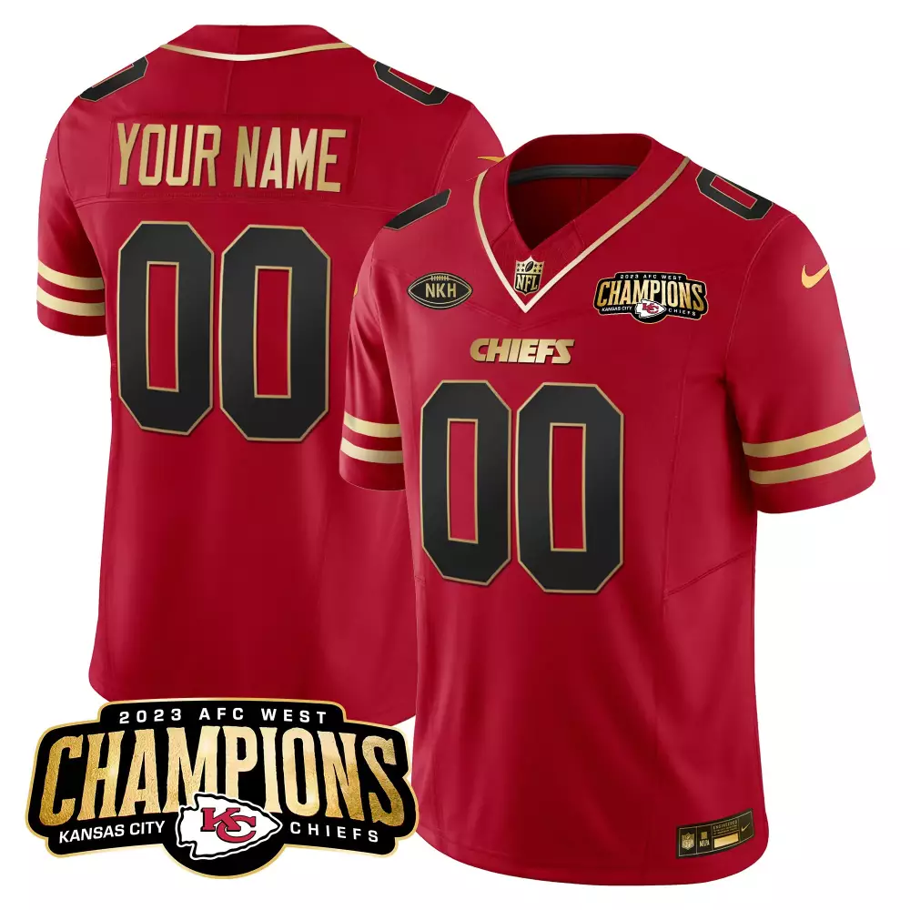 2023 AFC West Champions Red Jersey | Kansas City Chiefs All Stitched Vapor Style | For Men, Women & Youth